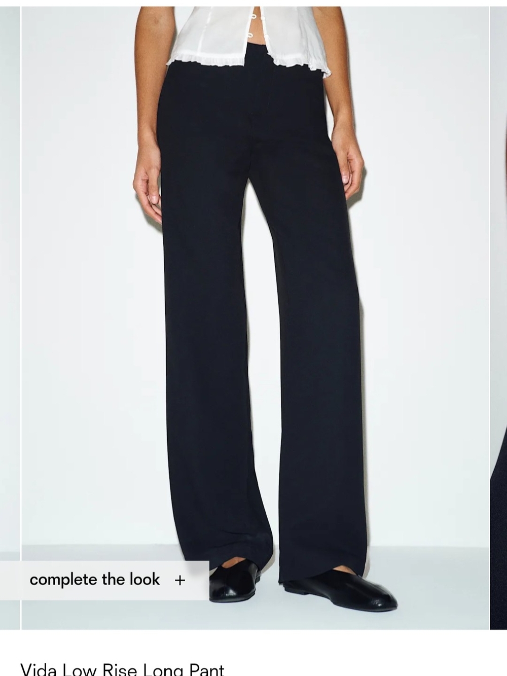 Reformation Vida Low Rise Long Pant - Black Size 8